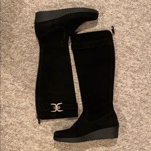 Stuart Weitzman black suede tall boots 8.5